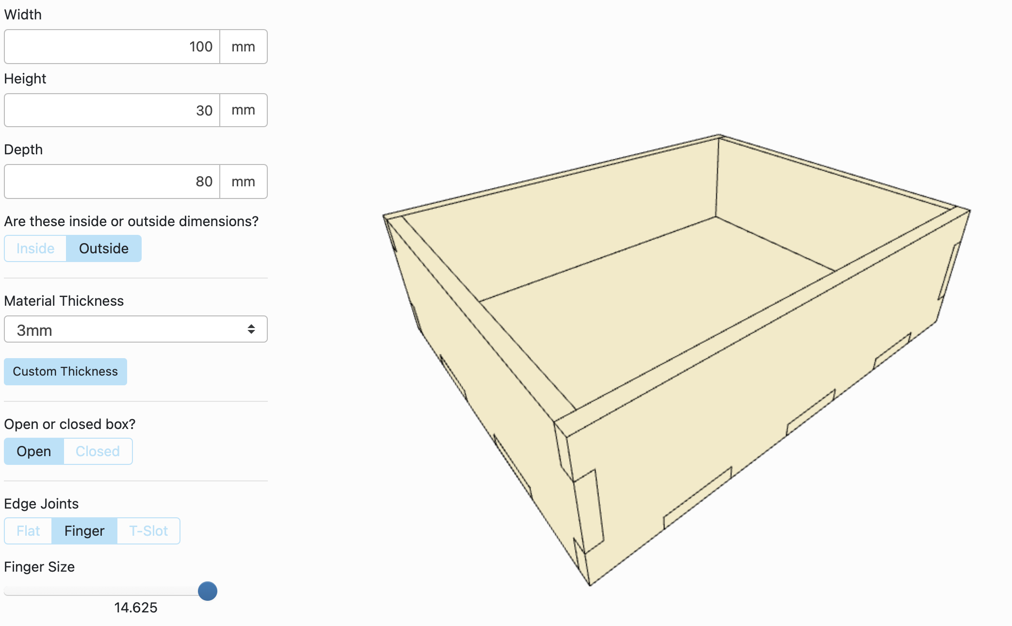 interface de makercase